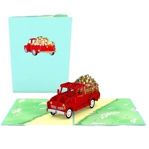 love pop Garden Truck 3-D Pop-up Card, NWT